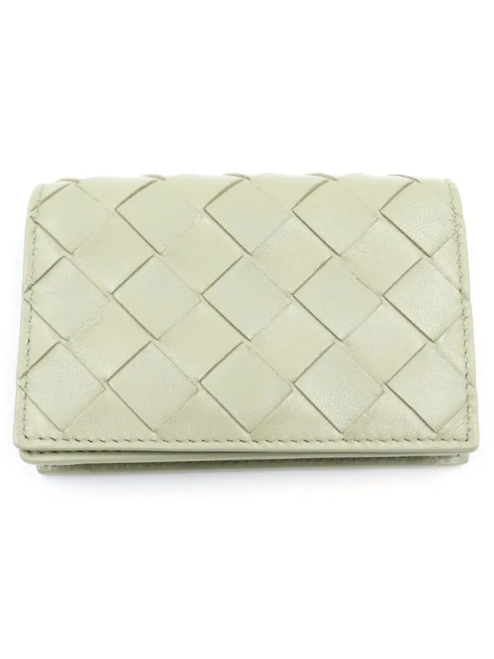 Bottega Veneta Intrecciato Leather Card Case Coin Purse Khaki